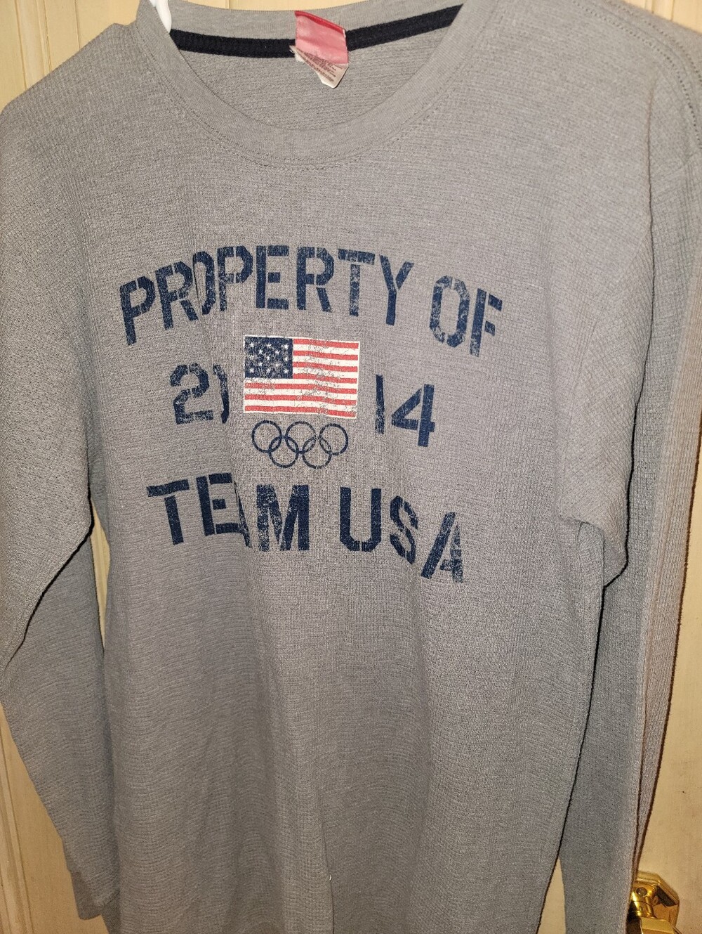Mens Sz M Team USA Olympic Waffle Textured Shirt 2014